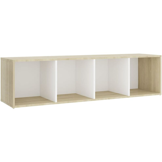 Tv Cabinet White and Sonoma Oak 142.5x35x36.5 cm Engineered Wood Vidaxl White