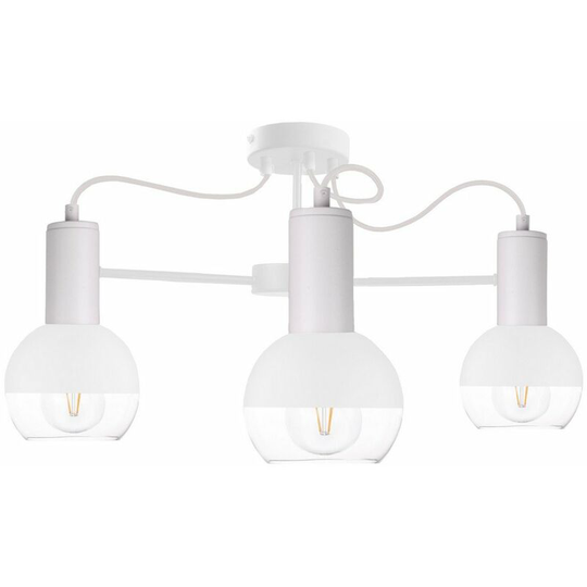 Keter Arne Multi Arm Semi Flush Ceiling Light White, 60cm, 3x E27