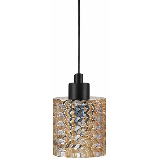 Nordlux Hollywood Cylindrical Pendant Ceiling Light Amber Glass, E27