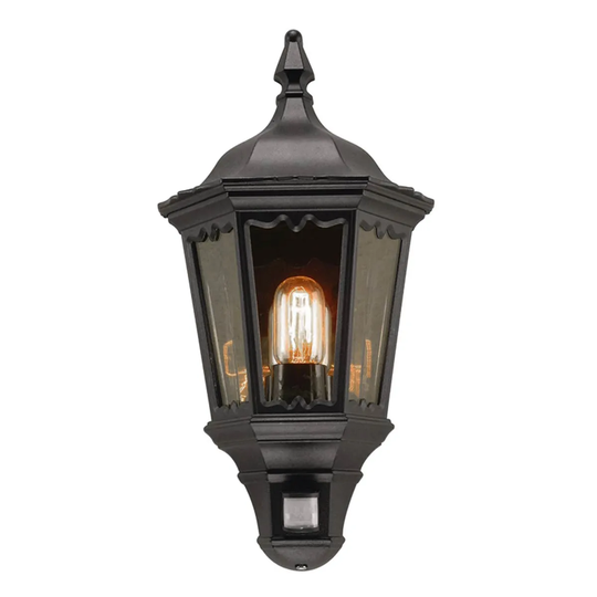 Elstead Lighting Medstead 1 Light Half Lantern With Pir Sensor - Black