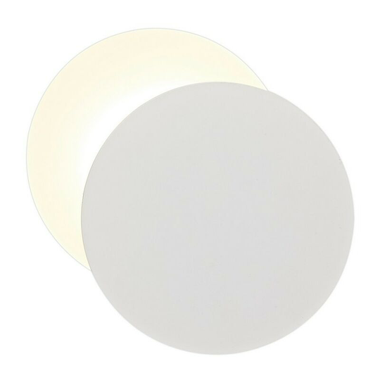 Luminosa Lighting - Magnetic Base Wall Lamp, 12W LED 3000K 498lm, 20, 19cm Round Right Offset, Sand White, Acrylic Frosted Diffuser