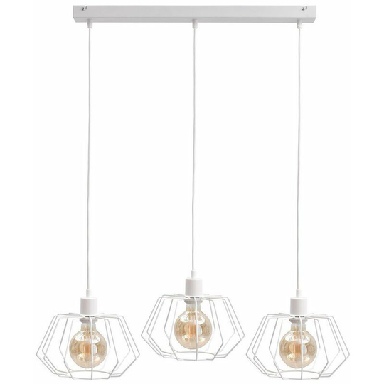 Keter Luna Bar Pendant Ceiling Light White, 63cm, 3x E27