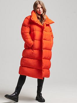 Superdry Studios Duvet Coat - Orange, Orange, Size 8, Women