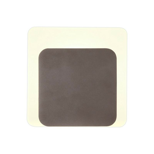 Magnetic Base Wall Lamp, 12W led 3000K 498lm, 15, 19cm Square Bottom Offset, Coffee, Acrylic Frosted Diffuser - Luminosa Lighting