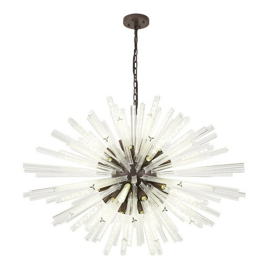 Luminosa Lighting - Luminosa 32 Light E27, Oval Pendant Brown Oxide , Clear Glass
