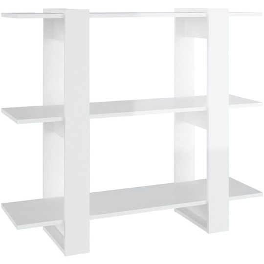 Book Cabinet/Room Divider High Gloss White 100x30x87 cm Vidaxl White