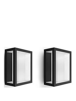 Philips Hue Hue Impress Wide White &Amp; Colour Ambiance Led Smart Outdoor Wall Light Double Pack
