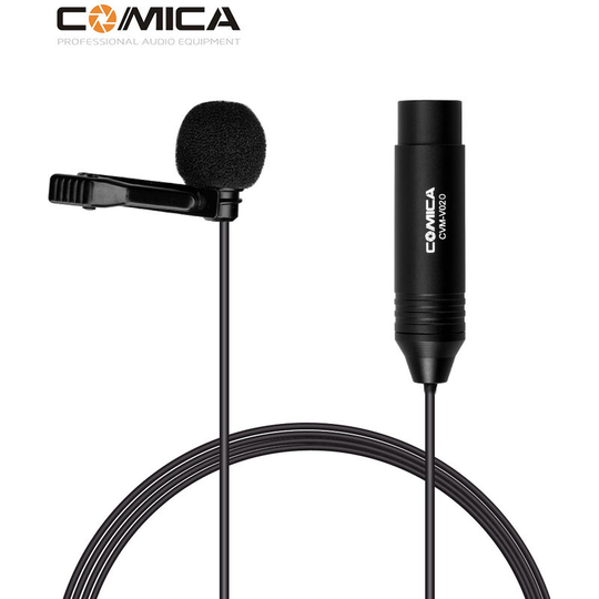 COMICA CVM-V02O Omnidirectional Lavalier Lapel Microphone Condenser Mic XLR Plug Supports 48V Phantom Power Compatible with Camcorders Video
