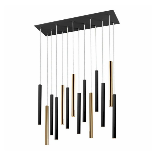 Schuller Varas - Dimmable Pendant Light Cluster Drop, Glossy Gold, Matt White, Remote Control