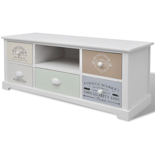 French tv Cabinet Wood Vidaxl White