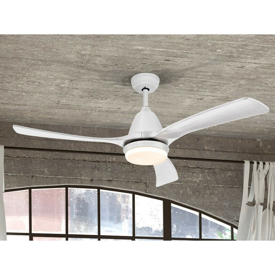 Schuller Aspas 6 Speed Ultra Quiet Ceiling Fan White with led Light, Remote Control, Timer & Reversible Functions