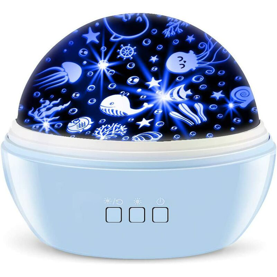 Litzee - Toys for Boys Star Projector Sky Night Lamp, Starry Sky / Ocean World 2-in-1 Lighting Night Lights, Rotating Projection Lamps for Bedrooms