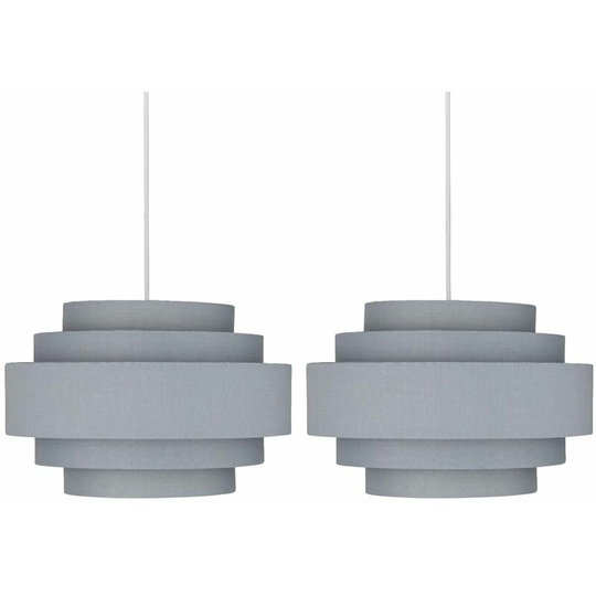 Pair of Dark Grey 5 Tier Light Shades - Dark grey cotton