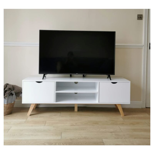 Uniquehomefurniture - Scandinavian tv Stand Vintage Retro Furniture Storage Media Unit White Cabinet