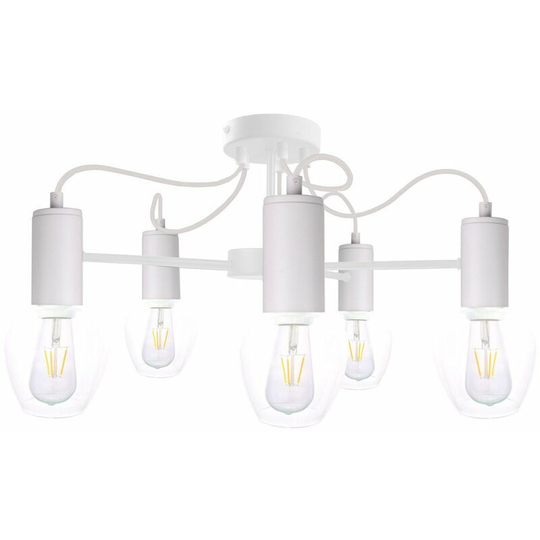 Keter Maya Multi Arm Semi Flush Ceiling Light White, 60cm, 5x E27