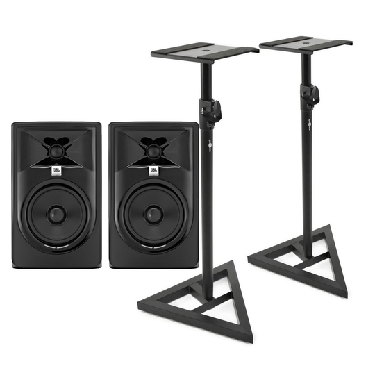 JBL 305P MKII Studio Monitors with Stands Pair
