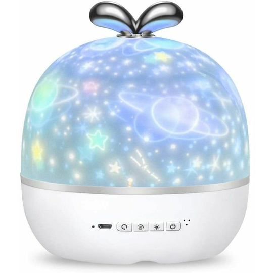 Bearsu - Kids Projector Lamp, 360° Rotating Baby Night Light Projector led 6 Theme Night Light Starry Sky Projection 6 Modes Ceiling Projector Light