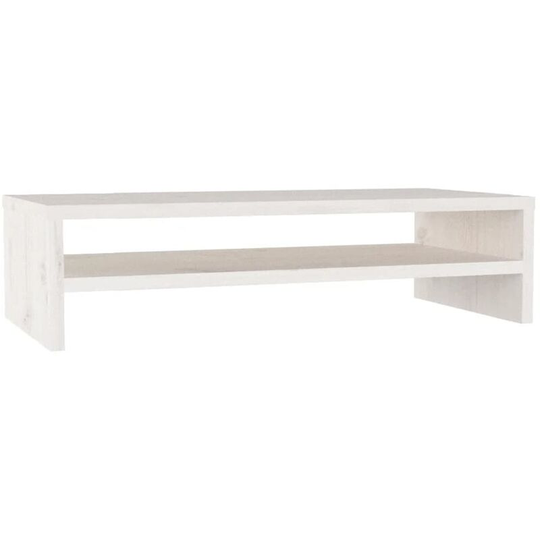 Monitor Stand White 50x24x13 cm Solid Wood Pine Vidaxl White