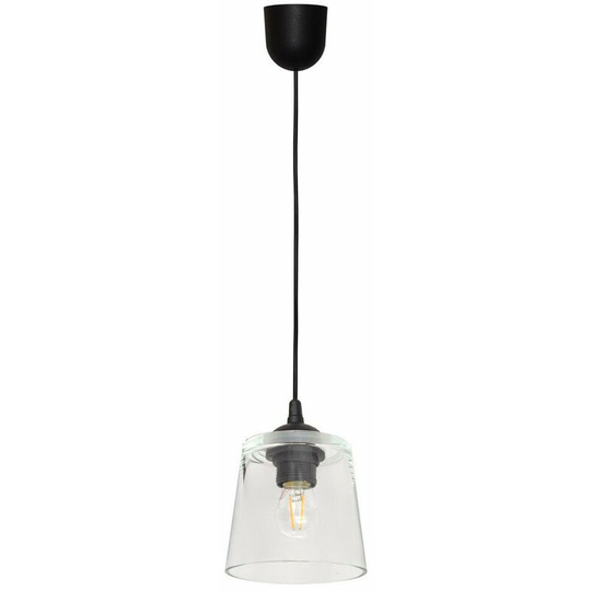 Helam Lucea Dome Pendant Ceiling Light Black, Transparent 13cm