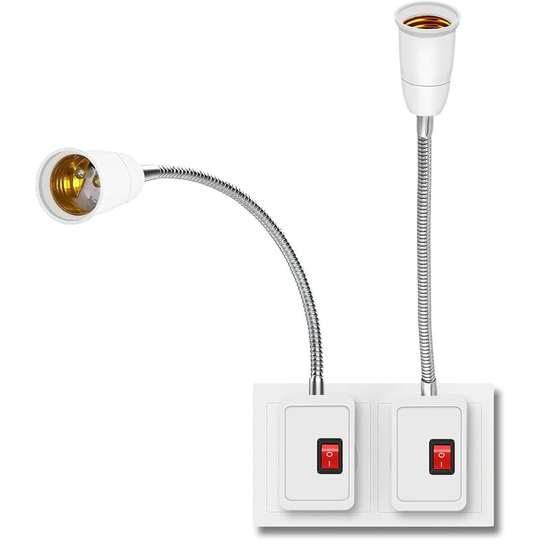 Aougo - Pieces E27 led Bulb Light Holder,Converter Lamp Holder with Switch,E27 Socket with Switch,Lamp Wall Socket,Reading Lamp,E27 Socket Socket,for
