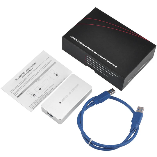 Ezcap - 287P usb 3.0 hd Capture Card Video Game Recorder 1080P Live Streaming Converter Plug and Play for xbox One PS3 PS4 wii u Silver