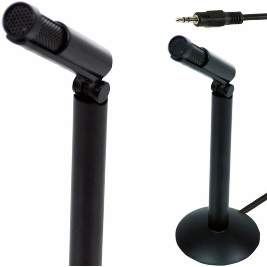 3.5mm Mini Stereo Microphone pc mac Laptop aux Compact Phone Record Audio Base
