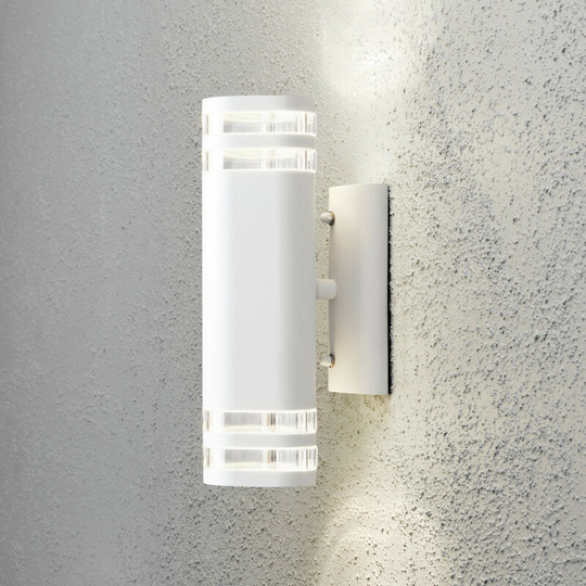 Konstsmide Lighting - Konstsmide Modena Outdoor Modern Up Down Double Wall Light White, Transparent, IP44