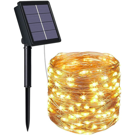 Aougo - Solar String Lights, Garden Lights (100 led 8 Modes)10M / 33ft, Outdoor Waterproof Solar Lamp, Waterproof Decorated Light for Christmas,