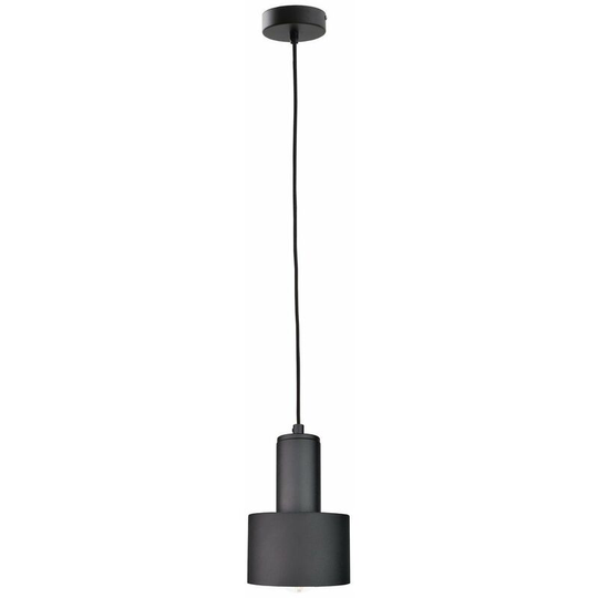 Keter Luce Cylindrical Pendant Ceiling Light Black, 15cm, 1x E27