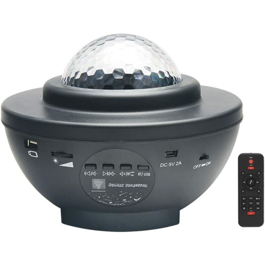 Black led Projector with Star Remote Control and Bluetooth Speaker - Perfect for Christmas, Easter or Halloween (Black)