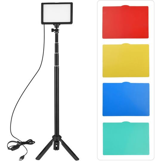 Andoer USB LED Video Light Kit Photography Lighting 3200K-5500K 120pcs Beads 14-level Dimmable with 148cm/58in Adjustable Height Tripod Stand