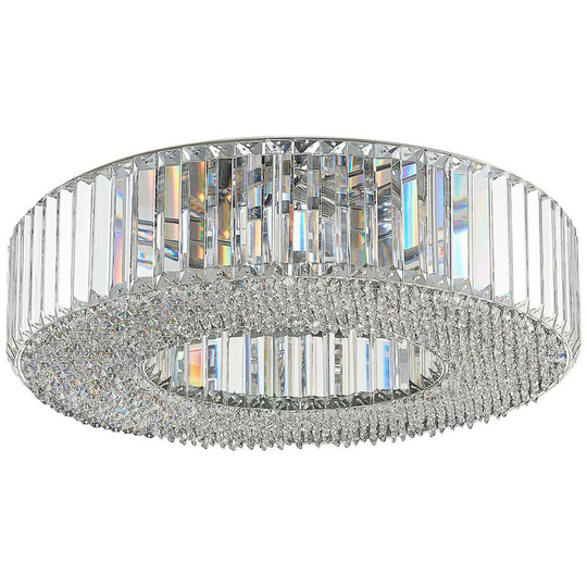 Spring Contemporary Ceiling 6 Light Crystal, Metal & Crystal
