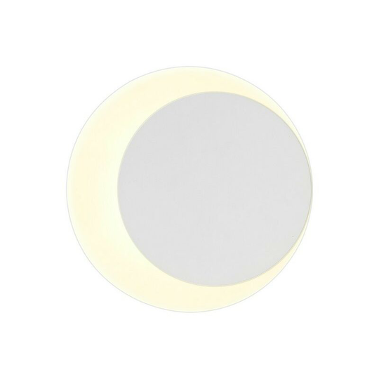 Magnetic Base Wall Lamp, 12W led 3000K 498lm, 15, 19cm Round Right Offset, Sand White, Acrylic Frosted Diffuser - Luminosa Lighting