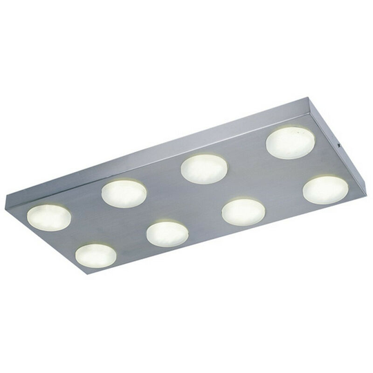 Linea Verdace Kyoto 8 Light Flush Ceiling Light Aluminum