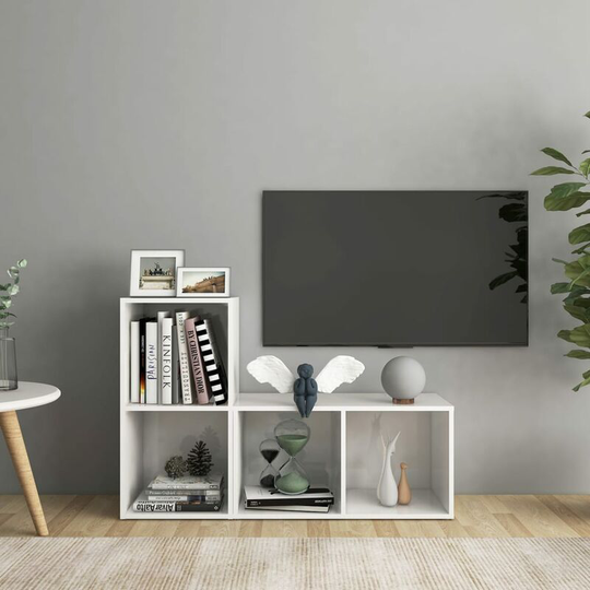 Topdeal - tv Cabinets 2 pcs High Gloss White 72x35x36.5 cm Chipboard FF3079949_UK