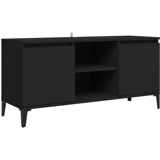 Tv Cabinet with Metal Legs Black 103.5x35x50 cm Vidaxl Black
