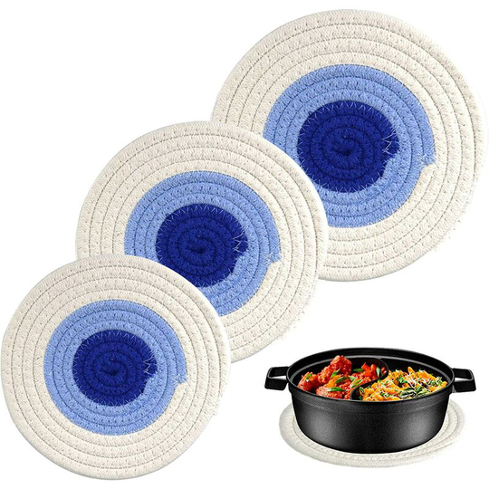 Benobby Kids - 3 Pack Tripod Pads, 100% Cotton Tripod for Hot Dish, Heat Resistant Tripod for Fondues and Pans, Protects Kitchen and Dining Table