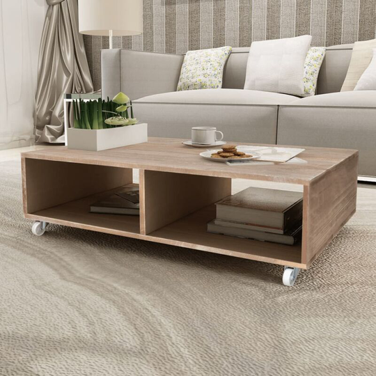 Coffee Table Brown Solid Wood - Brown