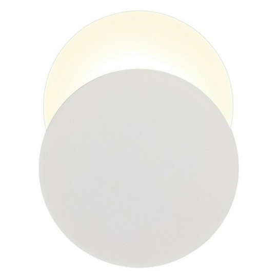 Luminosa Lighting - Magnetic Base Wall Lamp, 12W LED 3000K 498lm, 20, 19cm Round Bottom Offset, Sand White, Acrylic Frosted Diffuser