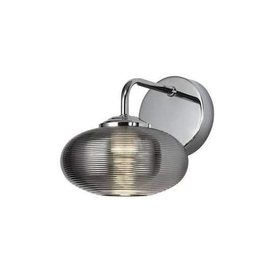 Wall Light Switched, 1 x 8W led, 4000K, Smoked, Polished Chrome - Luminosa Lighting