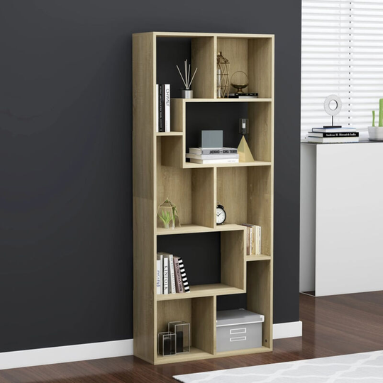 Asupermall - Book Cabinet Sonoma Oak 67x24x161 cm Chipboard