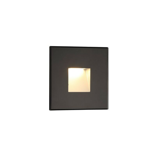 Recessed Square Wall Lamp, 1 x 1.8W led, 3000K, 70lm, IP65, Black - Luminosa Lighting