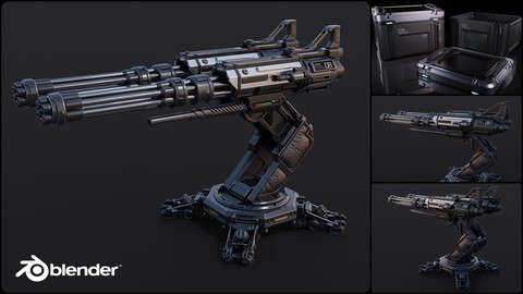 Blender Complete PBR Art Creation: Sci-fi Crate and Turret