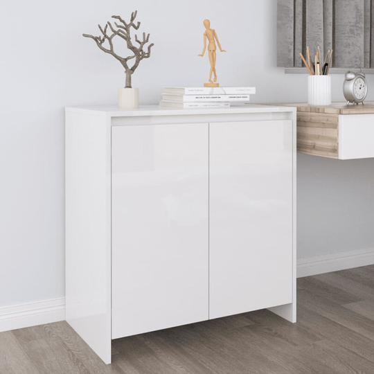 Sideboard High Gloss White 70x40x73.5 cm Chipboard