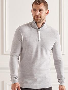 Superdry Studios Merino Henley - Grey Marl, Grey Marl, Size 2Xl, Men