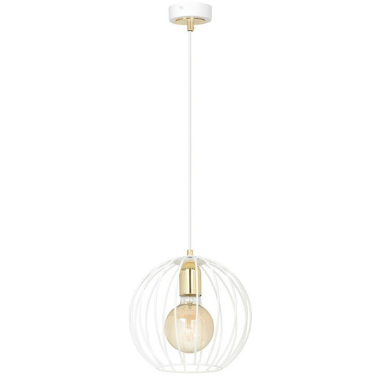 Emibig Albio White Wire Frame Pendant Ceiling Light 1x E27