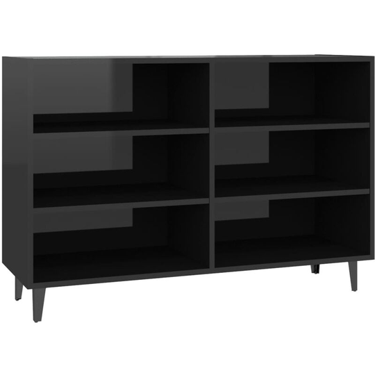 Sideboard High Gloss Black 103.5x35x70 cm Engineered Wood Vidaxl Black