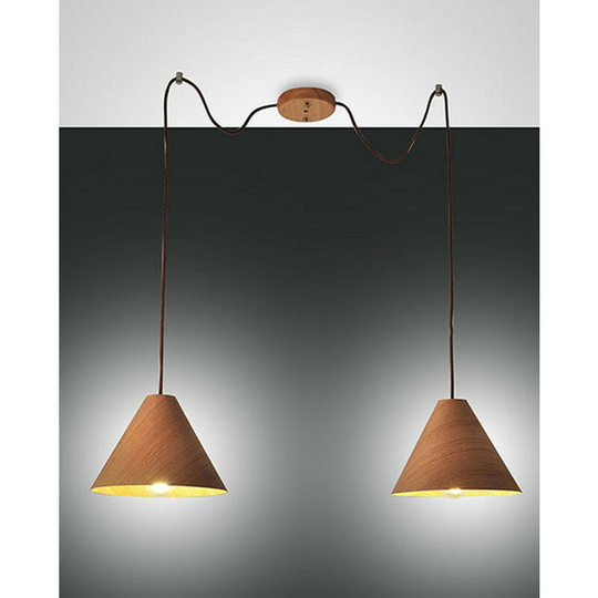Fabas Luce Lighting - Fabas Luce Esino Dome Pendant Ceiling Lights Walnut Glass, E27