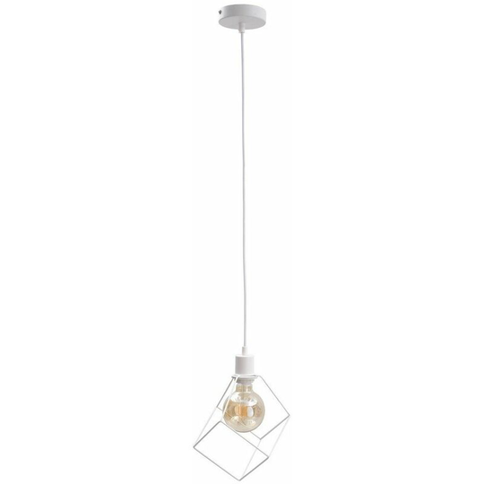 Keter Ruben Wire Frame Pendant Ceiling Light White, 22cm, 1x E27