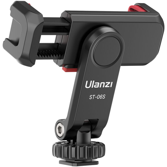 Ulanzi - ST-06S Multi-functional Phone Holder Clamp Phone Tripod Mount 360¡ã Rotatable with Dual Cold Shoe Mounts for Smartphone Vlog Selfie Live
